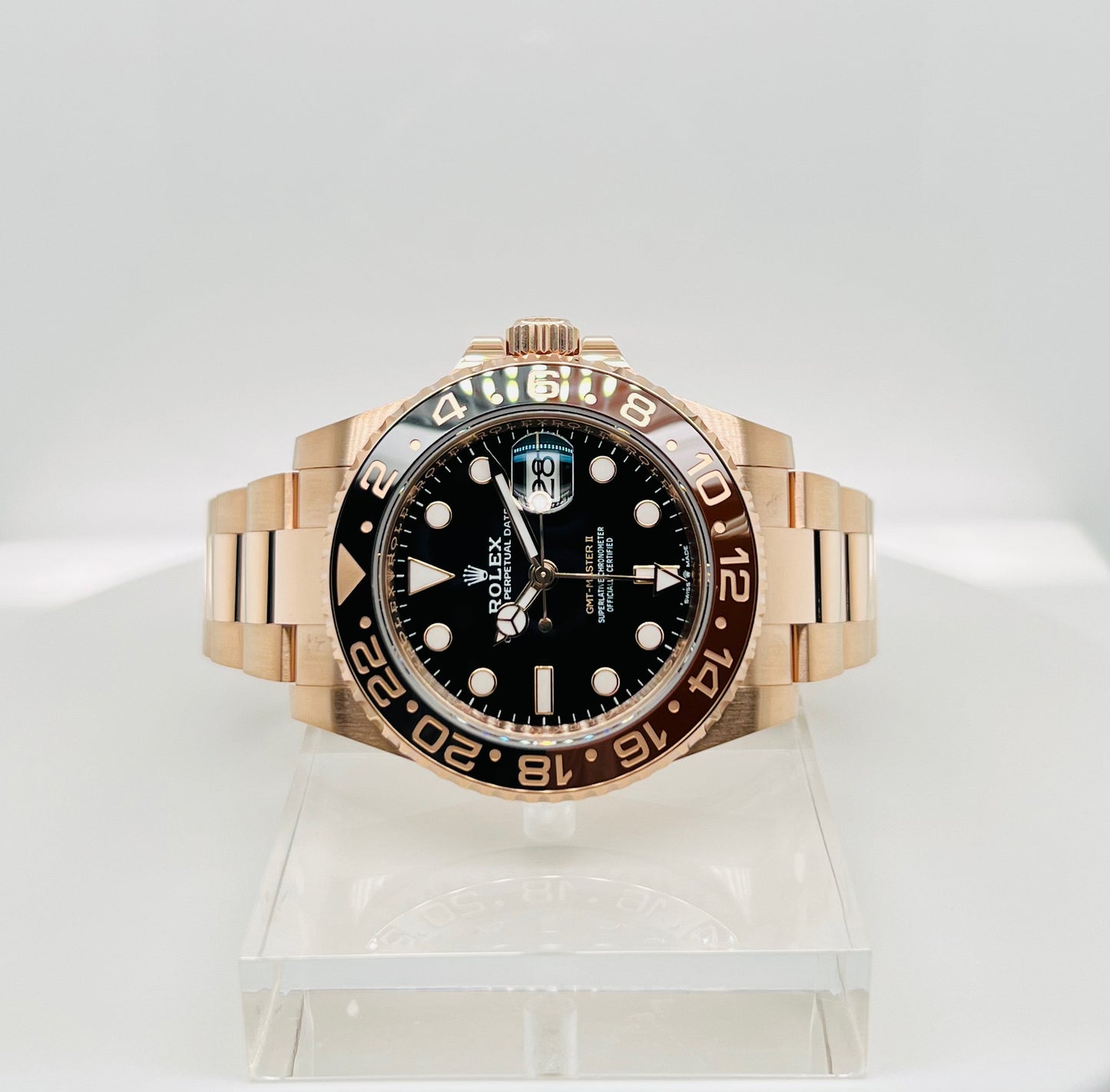 Rolex GMT-Master II 40mm Black Dial Rose Gold Men's Luxury Model #126715CHNR