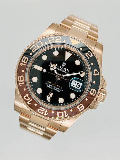 Rolex GMT-Master II 40mm Black Dial Rose Gold Men's Luxury Model #126715CHNR