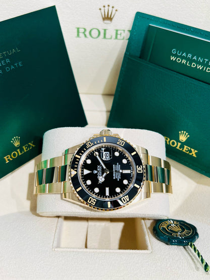 Rolex Submariner Date 41mm, Black Dial Yellow Gold Men's Watch Model #126618LN