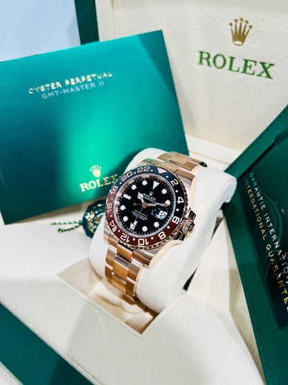 Rolex GMT-Master II 40mm Black Dial Rose Gold Men's Luxury Model #126715CHNR