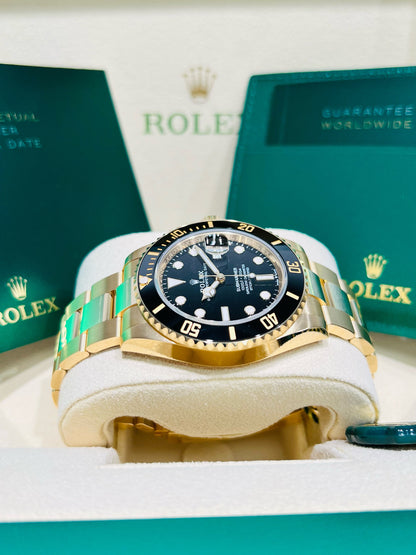 Rolex Submariner Date 41mm, Black Dial Yellow Gold Men's Watch Model #126618LN