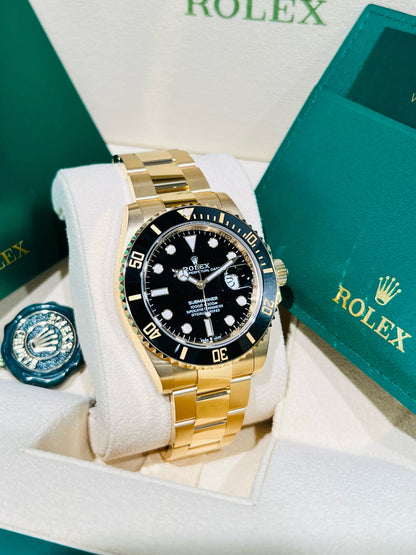 Rolex Submariner Date 41mm, Black Dial Yellow Gold Men's Watch Model #126618LN