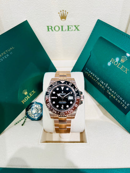 Rolex GMT-Master II 40mm Black Dial Rose Gold Men's Luxury Model #126715CHNR