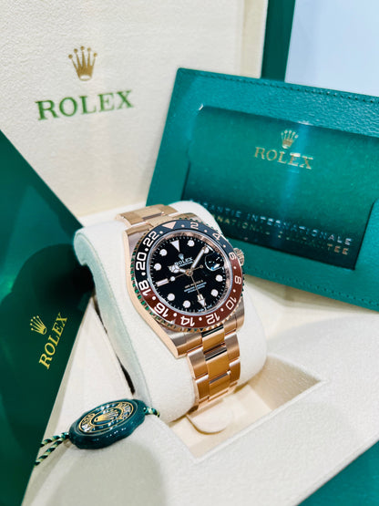 Rolex GMT-Master II 40mm Black Dial Rose Gold Men's Luxury Model #126715CHNR