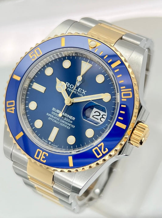 Rolex Submariner Date 41mm, Blue Dial Two Tone Men's Luxury Watch Model #126613LB