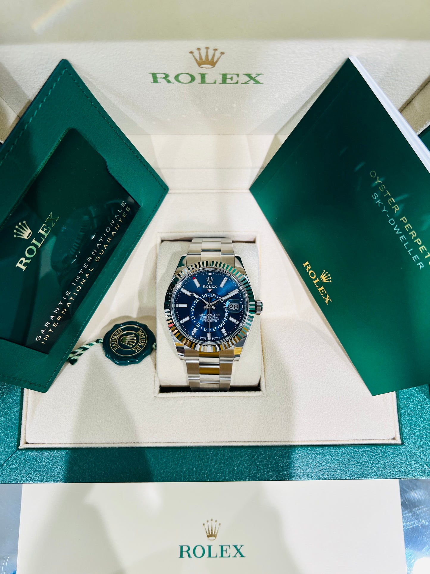 Rolex Sky-Dweller 42mm Blue Dial Oystersteel & White Gold Men's Watch Model #336934