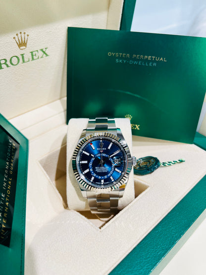 Rolex Sky-Dweller 42mm Blue Dial Oystersteel & White Gold Men's Watch Model #336934