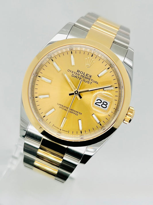 Rolex Datejust 36mm Two Tone 18k Yellow Gold & Oystersteel Watch Model #126203