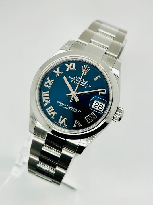 Rolex Datejust 31mm Blue Dial Roman Numerals Women's Watch Model #278240