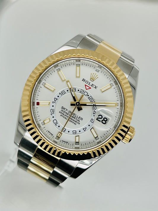 Rolex Sky-Dweller 42mm White Dial Two Tone Men's Luxury Watch Model #326933