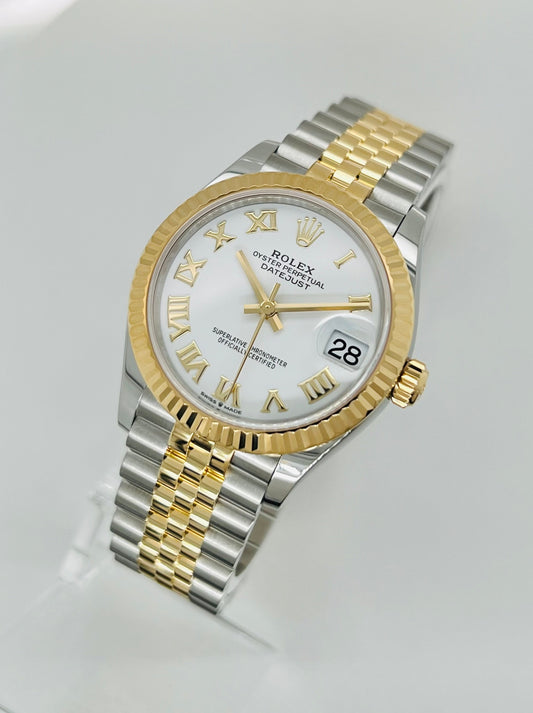 Rolex Datejust 31mm, White Roman Dial Women's Watch Model #278273