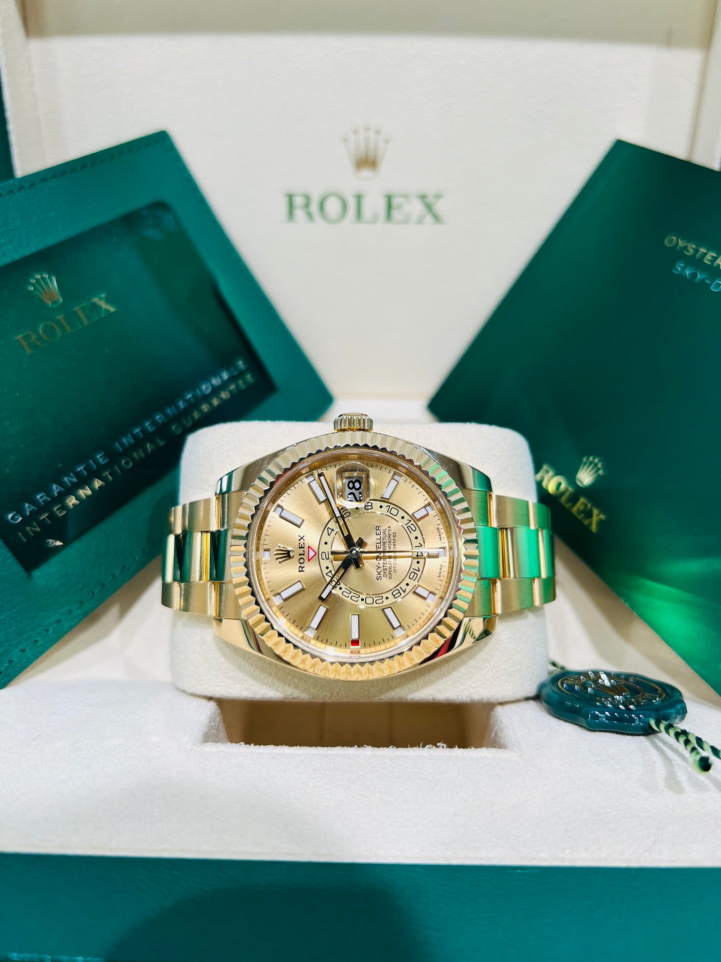 Rolex Sky-Dweller 42mm Champagne Dial Gold Men's Watch Model #326938