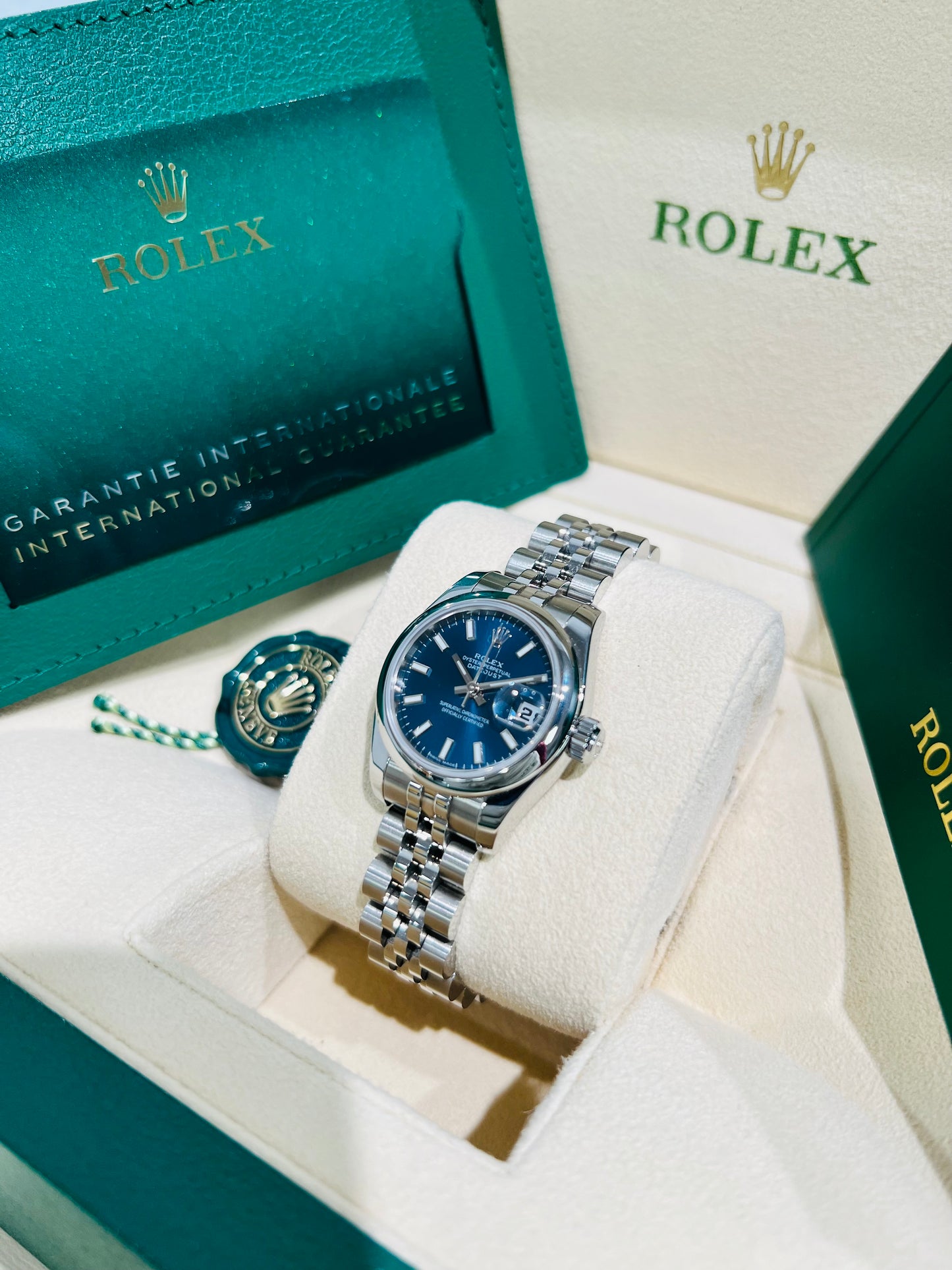 Rolex Datejust ladies Watch 26mm, Blue Dial, Jubilee Bracelet, Smooth Bezel  model# 179160