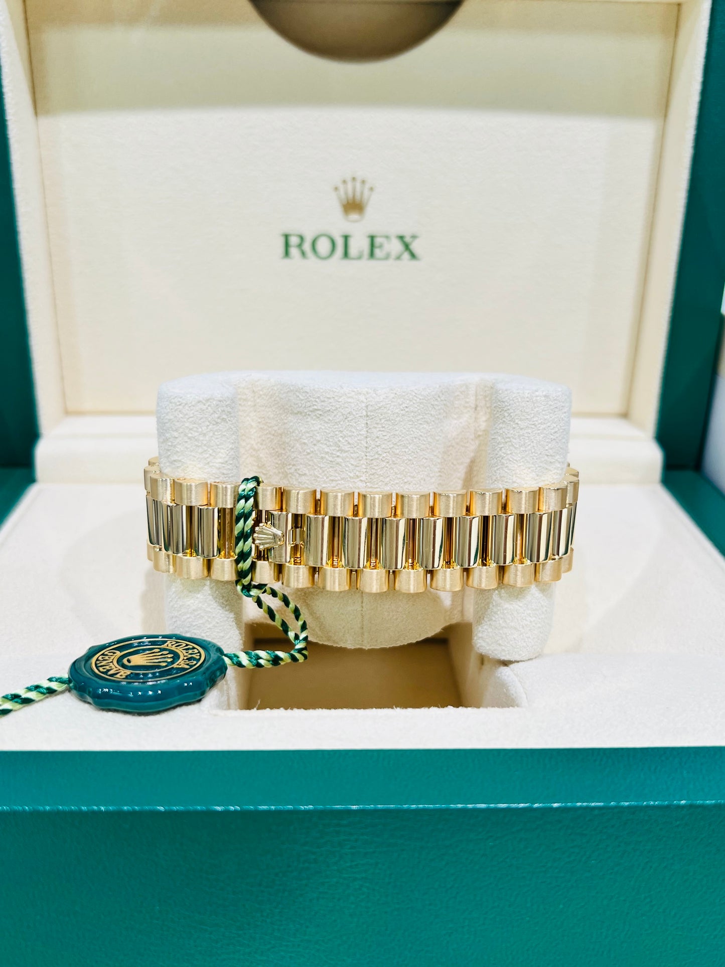 Rolex President Day-Date II, 41mm, 18k Yellow Gold, Black Wave Dial Model # 218238