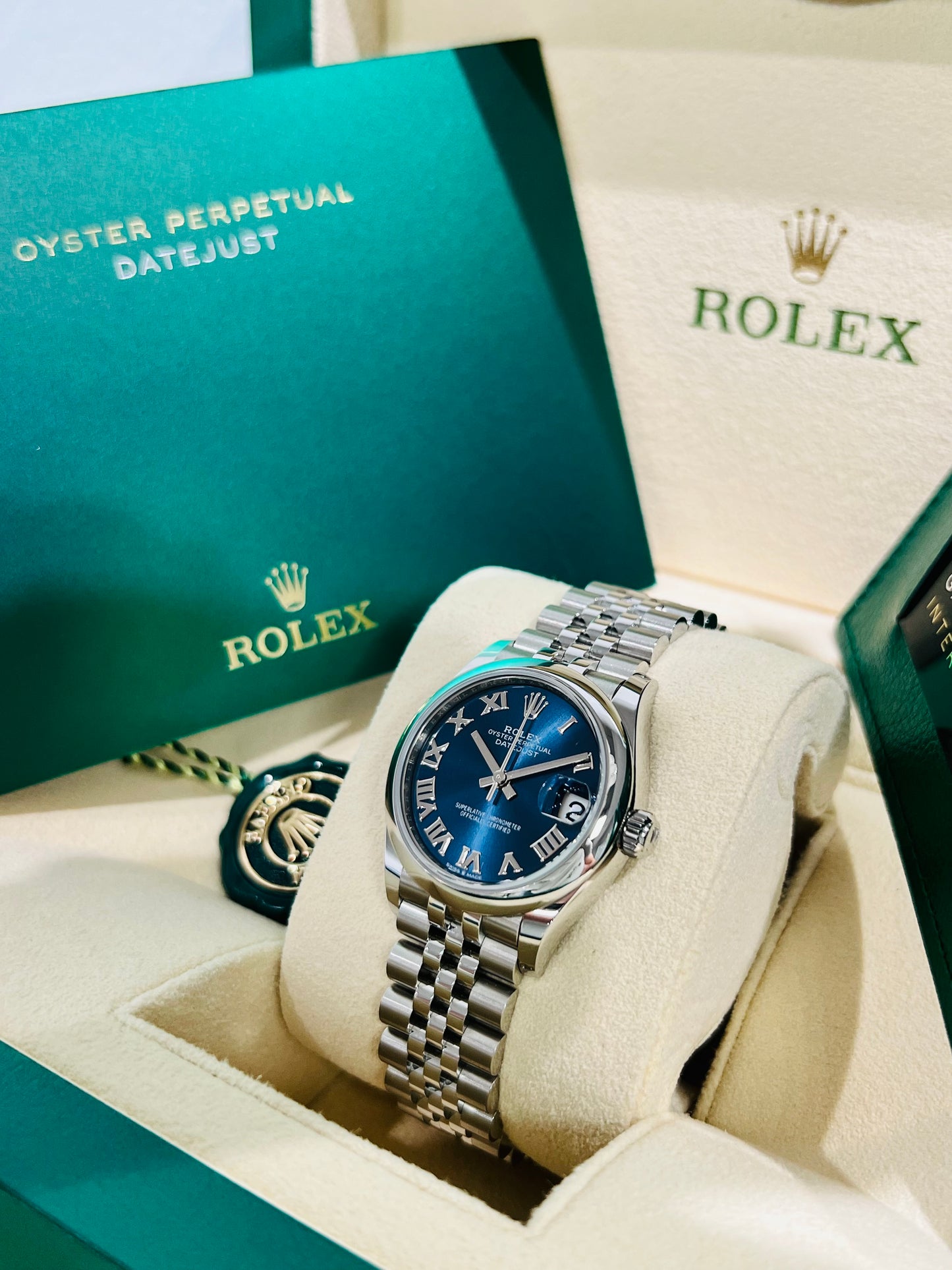 Rolex Datejust 31 Blue Dial Jubilee Bracelet Women's Watch 278240