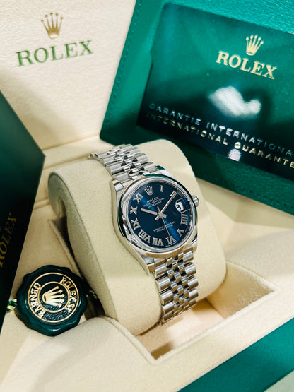 Rolex Datejust 31 Blue Dial Jubilee Bracelet Women's Watch 278240