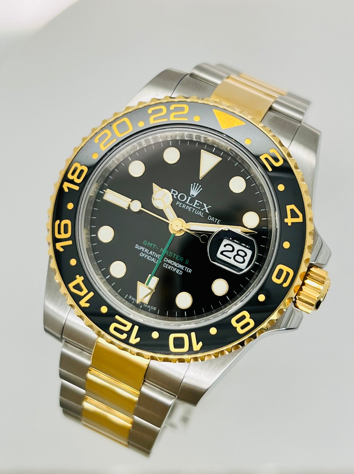 Rolex GMT-Master II 40mm, Two-Tone Black Dial Men's Watch model #116713LN