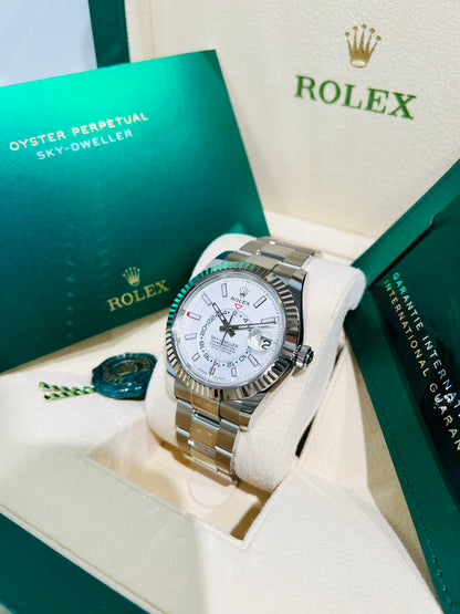 Rolex Sky-Dweller 42mm White Dial Oyster Bracelet Men's Luxury Watch Model #336934