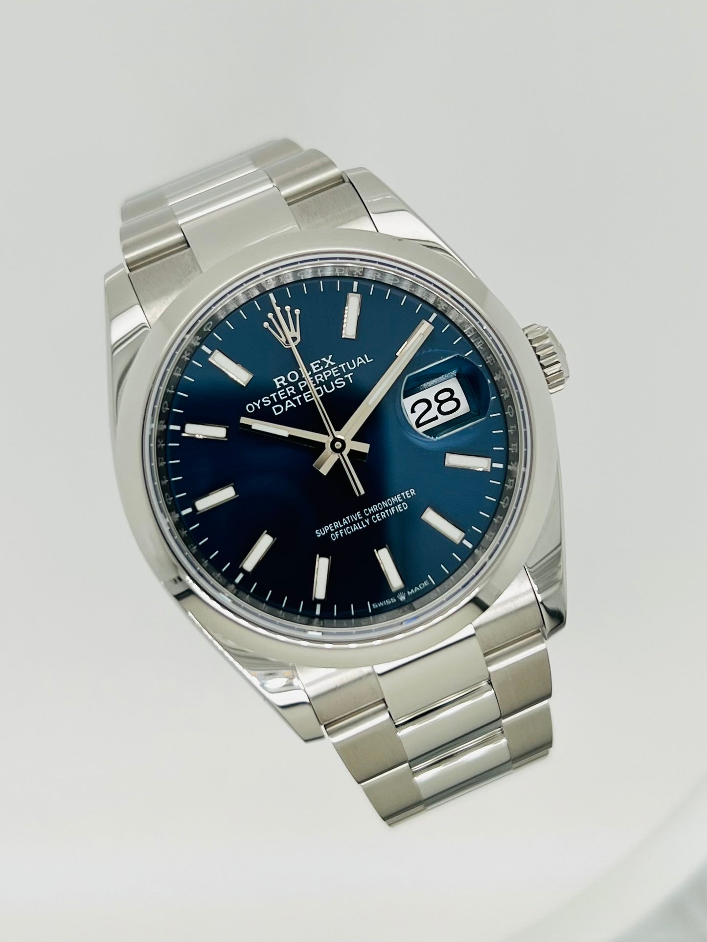 Rolex Datejust 36mm, Blue Dial Index Hour Markers Watch Model #126200