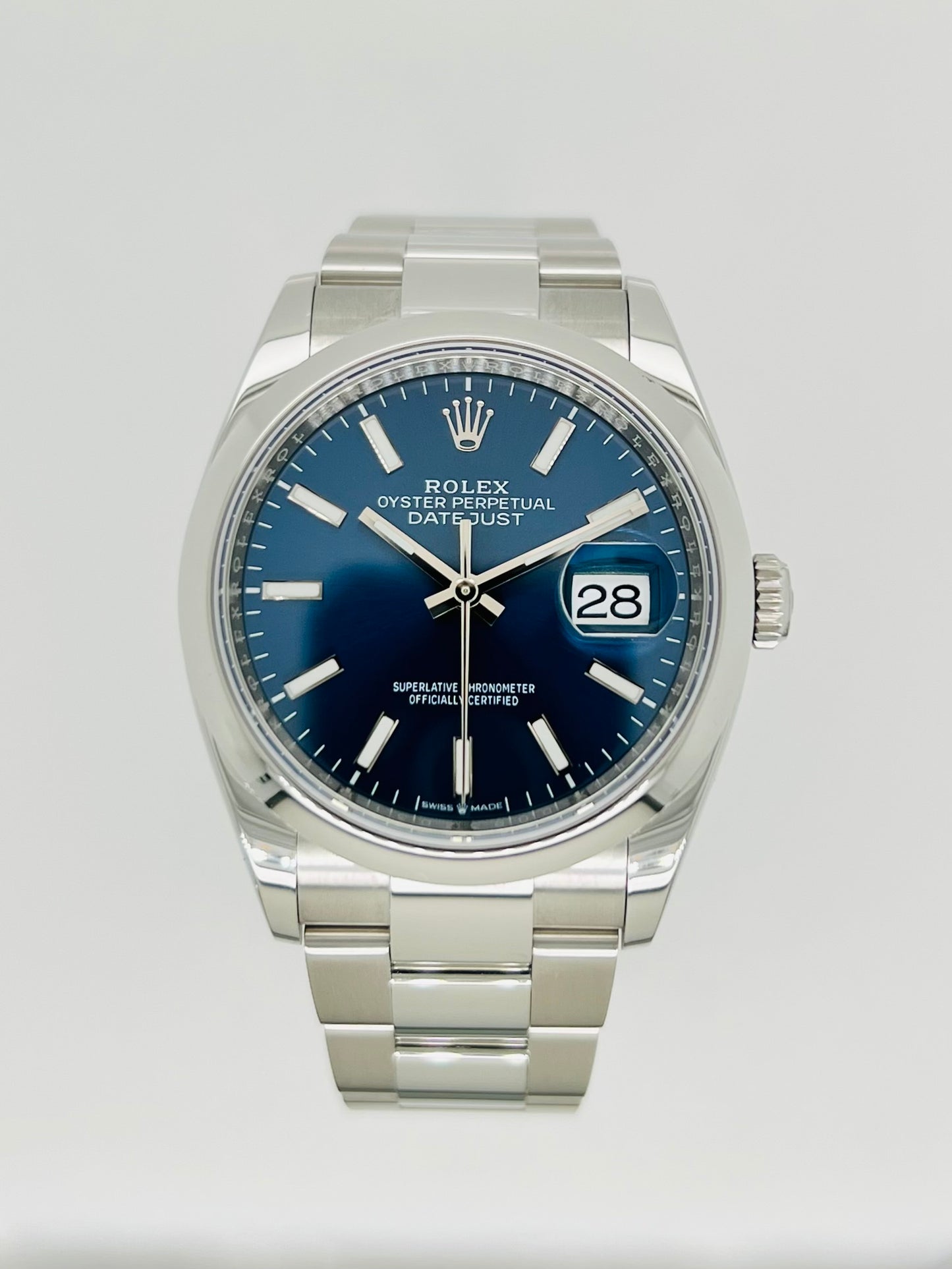 Rolex Datejust 36mm, Blue Dial Index Hour Markers Watch Model #126200