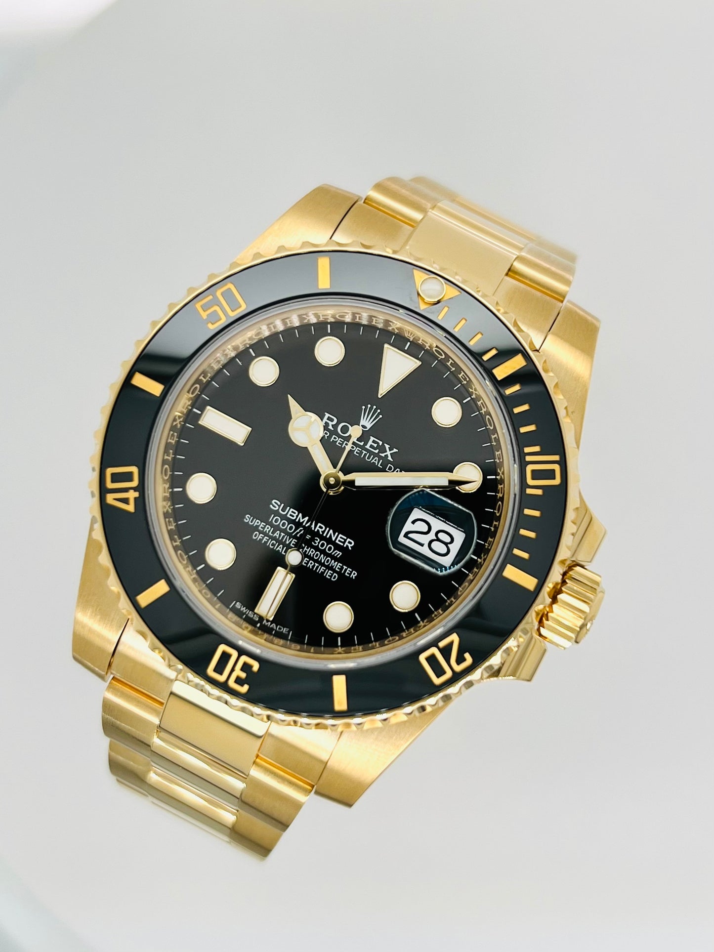 Rolex Submariner 40mm, Yellow Gold, Black Dial, Men’s Luxury Watch Model # 116618LN