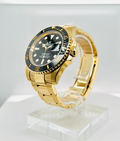 Rolex Submariner 40mm, Yellow Gold, Black Dial, Men’s Luxury Watch Model # 116618LN