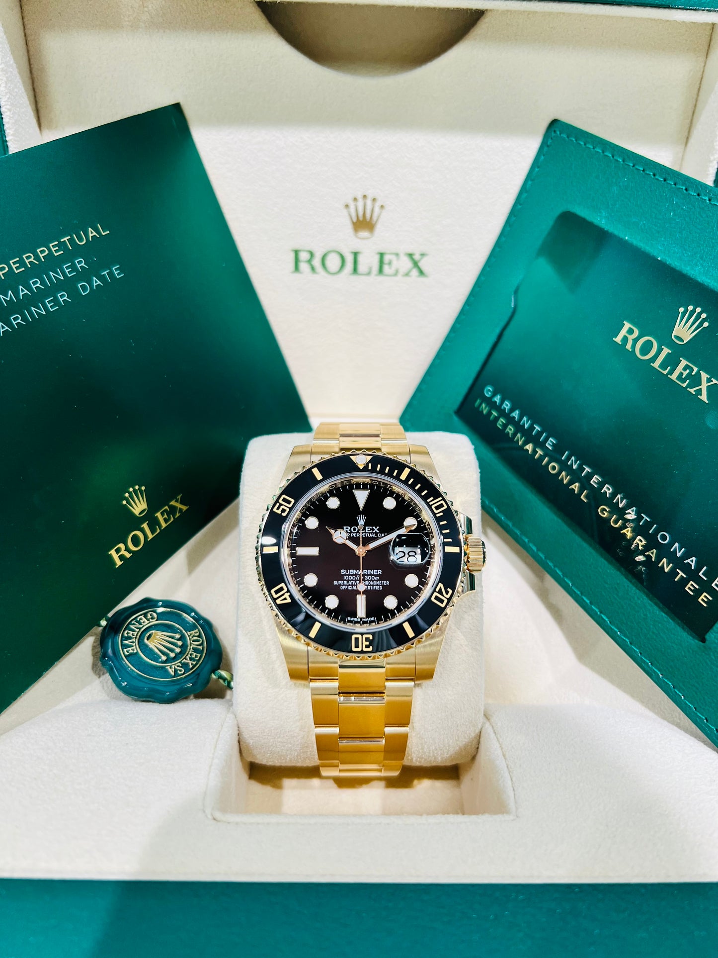 Rolex Submariner 40mm, Yellow Gold, Black Dial, Men’s Luxury Watch Model # 116618LN