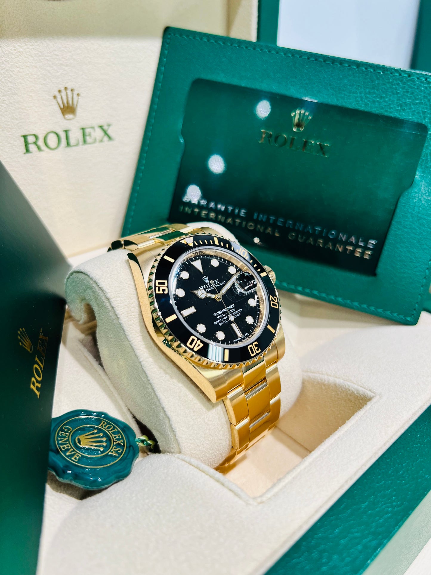 Rolex Submariner 40mm, Yellow Gold, Black Dial, Men’s Luxury Watch Model # 116618LN