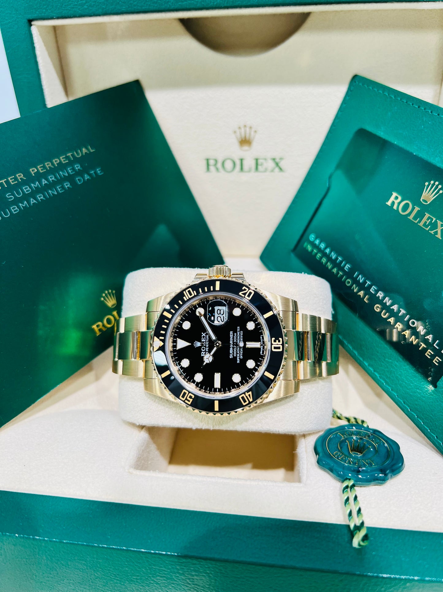 Rolex Submariner 40mm, Yellow Gold, Black Dial, Men’s Luxury Watch Model # 116618LN