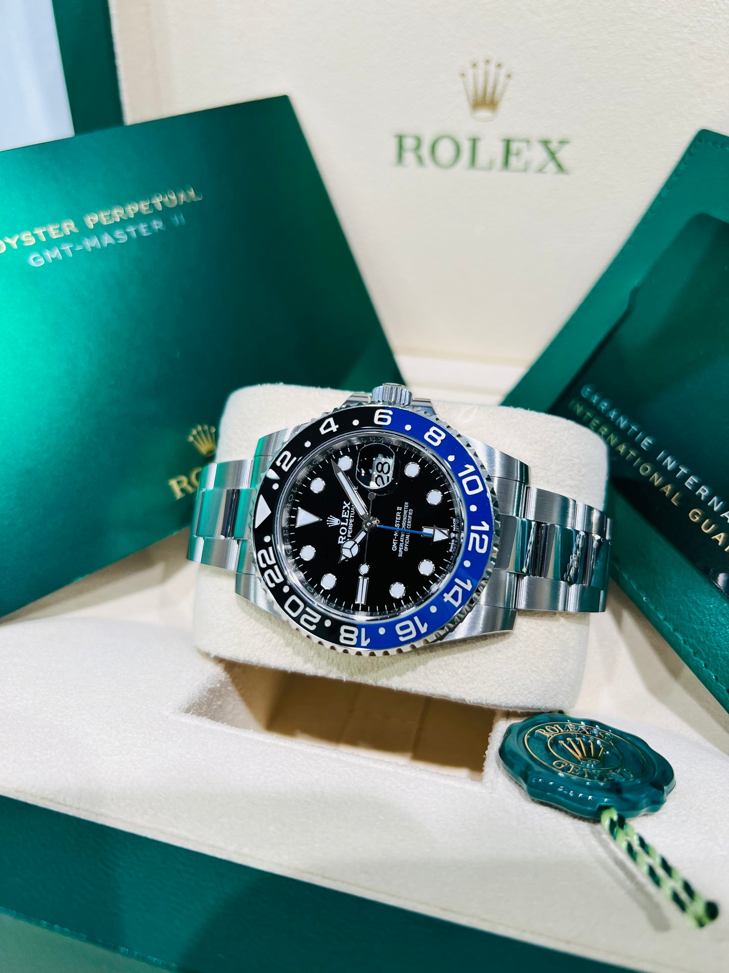 Rolex GMT-Master II 40mm Black Dial Batman Oyster Men's Luxury Watch Model #126710BLNR