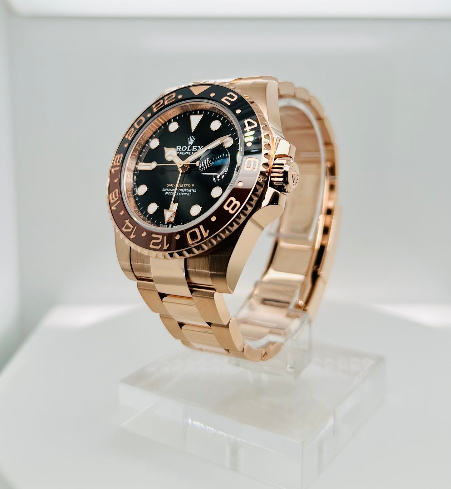 Rolex GMT-Master II 40mm Black Dial Rose Gold Men's Luxury Model #126715CHNR