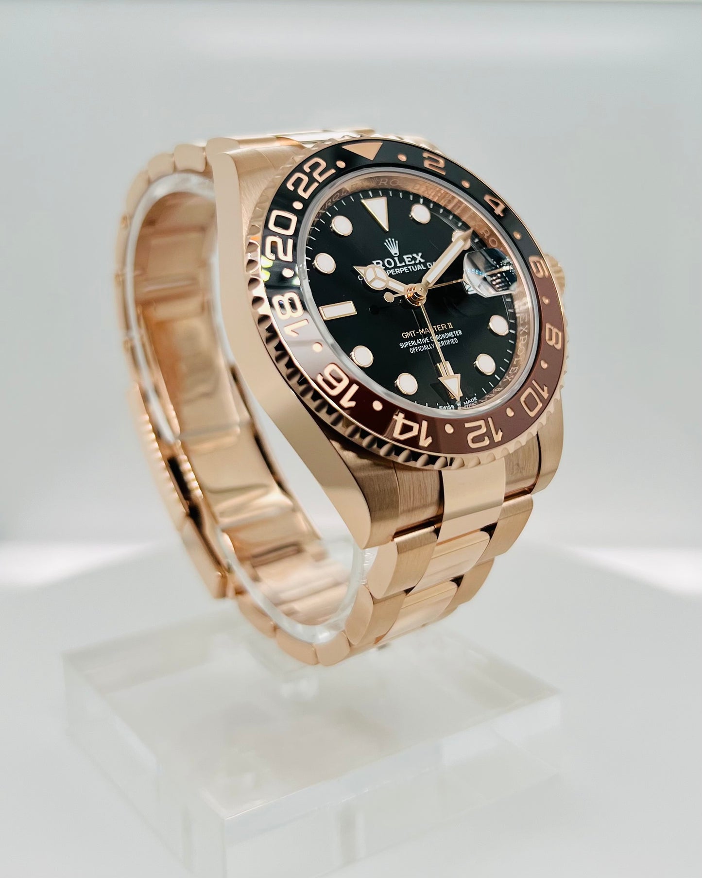 Rolex GMT-Master II 40mm Black Dial Rose Gold Men's Luxury Model #126715CHNR