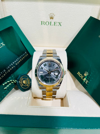 Rolex Datejust 41mm Fluted Bezel Two tone Yellow Gold & Steel Men's Luxury Watch Model #126333
