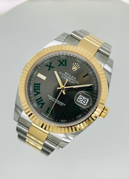 Rolex Datejust 41mm Fluted Bezel Two tone Yellow Gold & Steel Men's Luxury Watch Model #126333