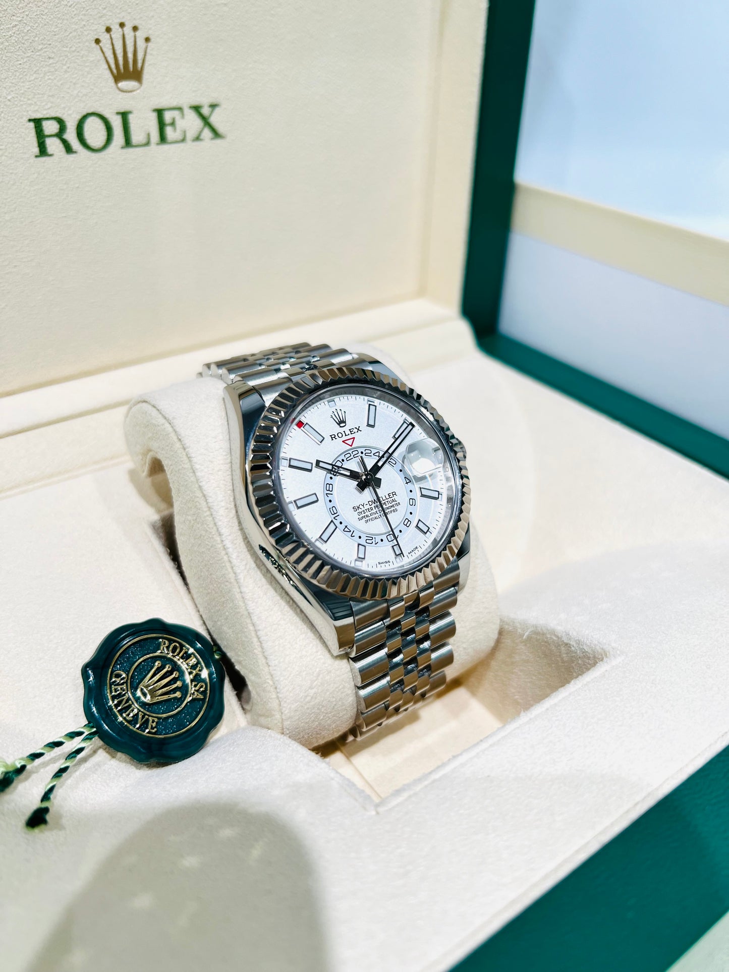 Rolex Sky-Dweller 42mm White Dial Jubilee Men's Luxury Watch Model #326934