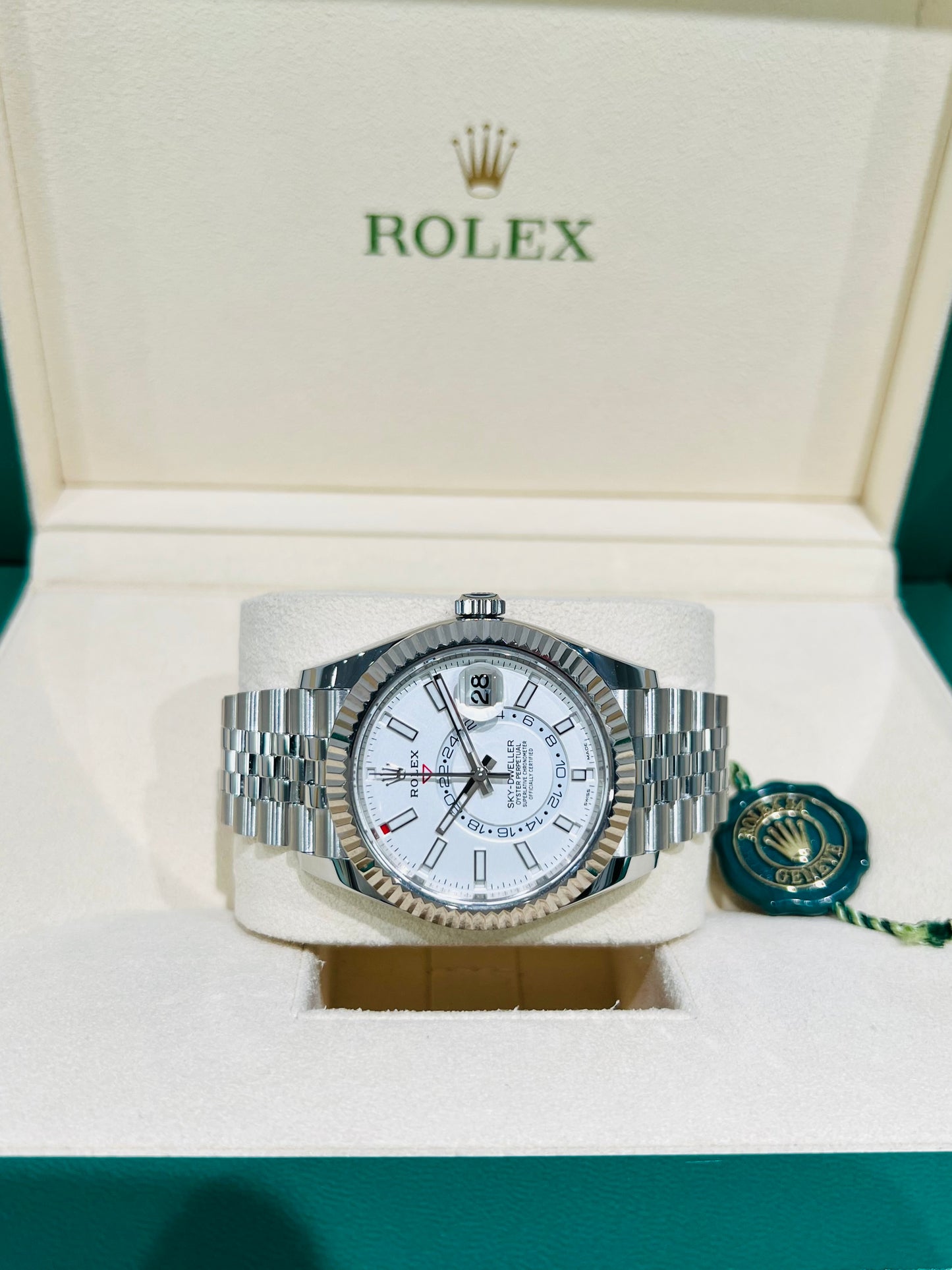 Rolex Sky-Dweller 42mm White Dial Jubilee Men's Luxury Watch Model #326934