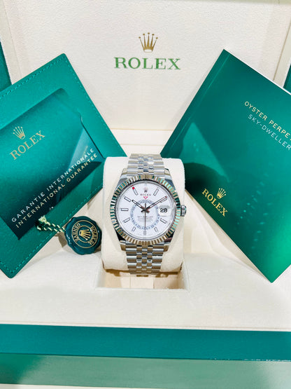 Rolex Sky-Dweller 42mm White Dial Jubilee Men's Luxury Watch Model #326934