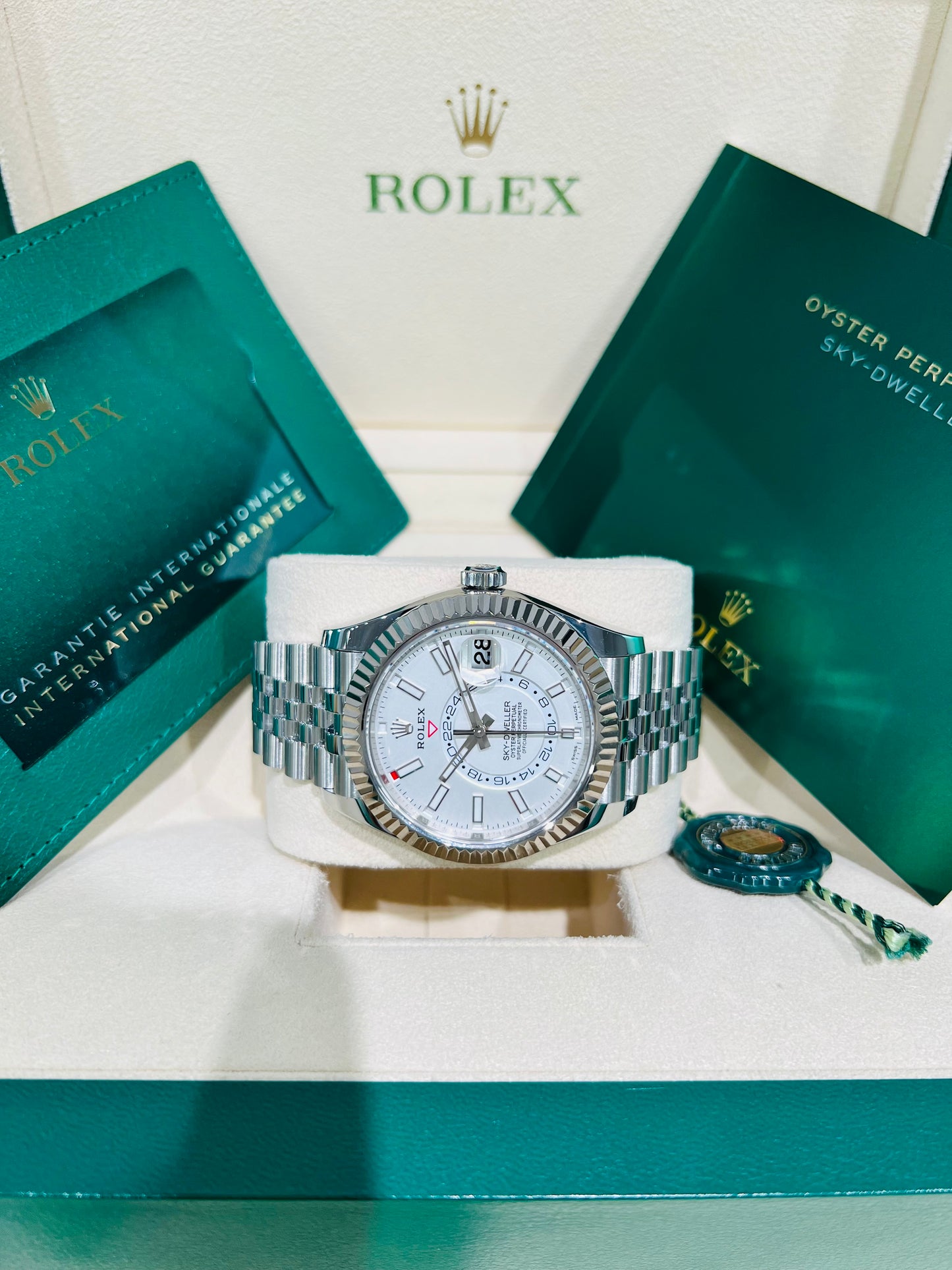 Rolex Sky-Dweller 42mm White Dial Jubilee Men's Luxury Watch Model #326934