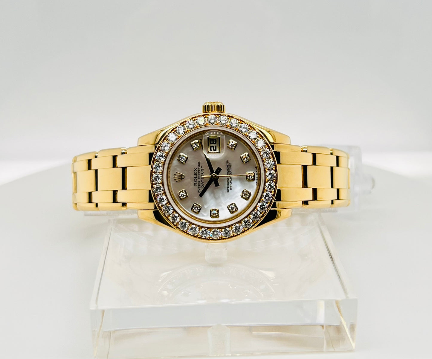 Rolex Pearlmaster Solid 18k Yellow Gold Diamond Women's Watch Model #80298