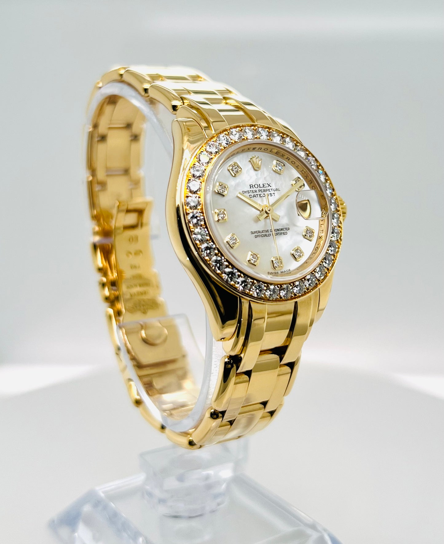 Rolex Pearlmaster Solid 18k Yellow Gold Diamond Women's Watch Model #80298