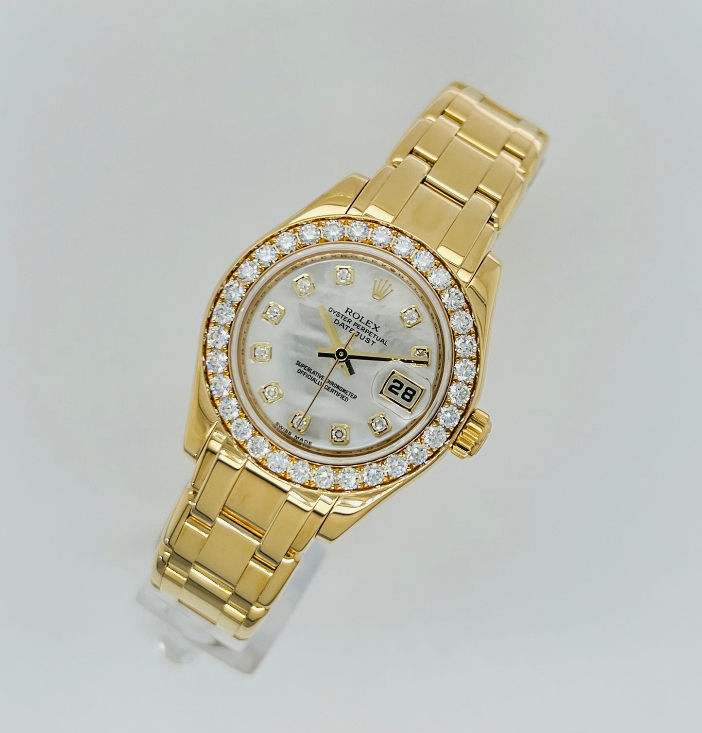 Rolex Pearlmaster Solid 18k Yellow Gold Diamond Women's Watch Model #80298