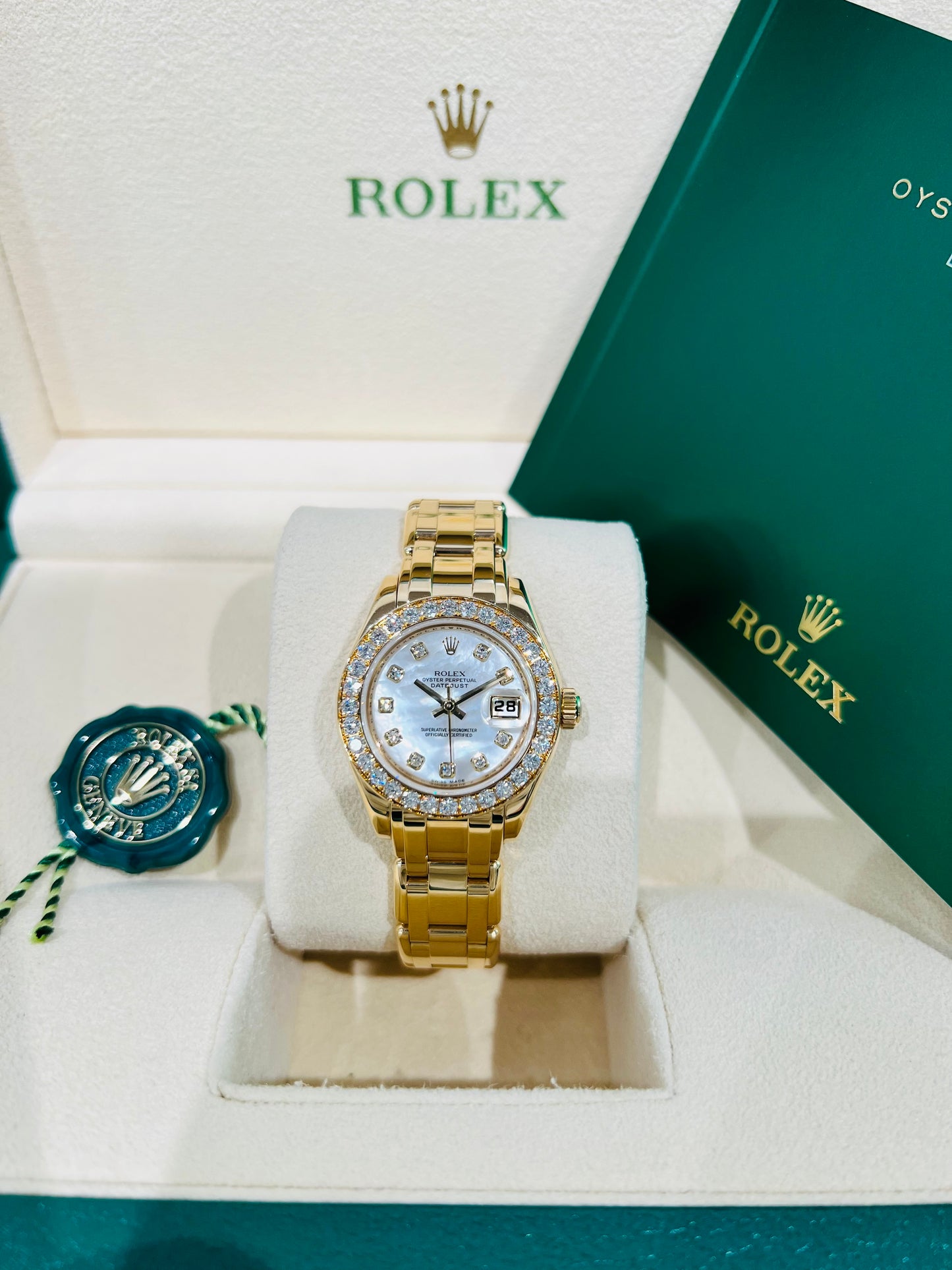 Rolex Pearlmaster Solid 18k Yellow Gold Diamond Women's Watch Model #80298