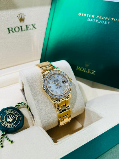 Rolex Pearlmaster Solid 18k Yellow Gold Diamond Women's Watch Model #80298