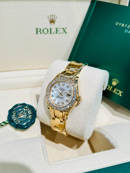 Rolex Pearlmaster Solid 18k Yellow Gold Diamond Women's Watch Model #80298