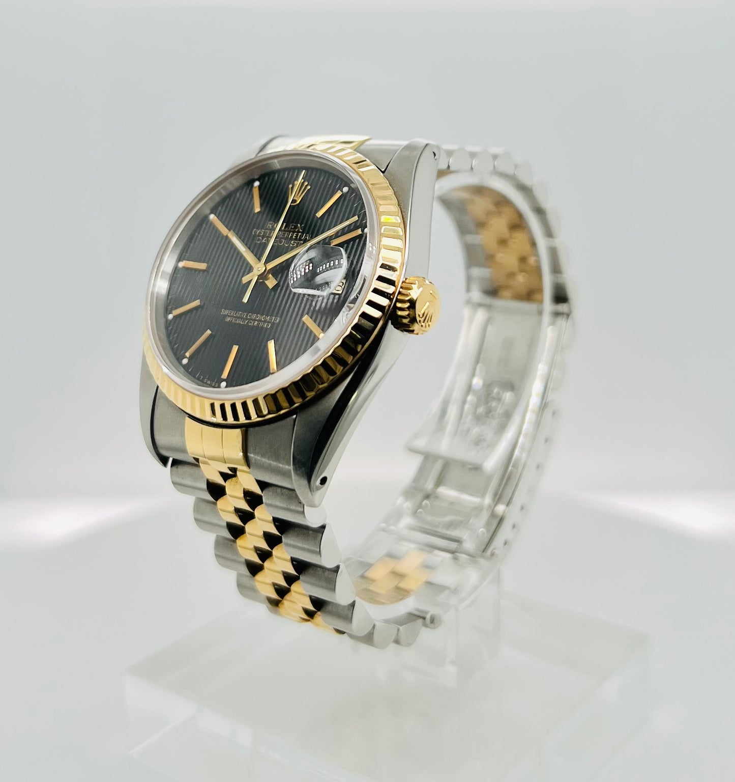 Rolex Datejust 36mm, Black Dial Two-Tone Men's / Unisex Watch Model #16233