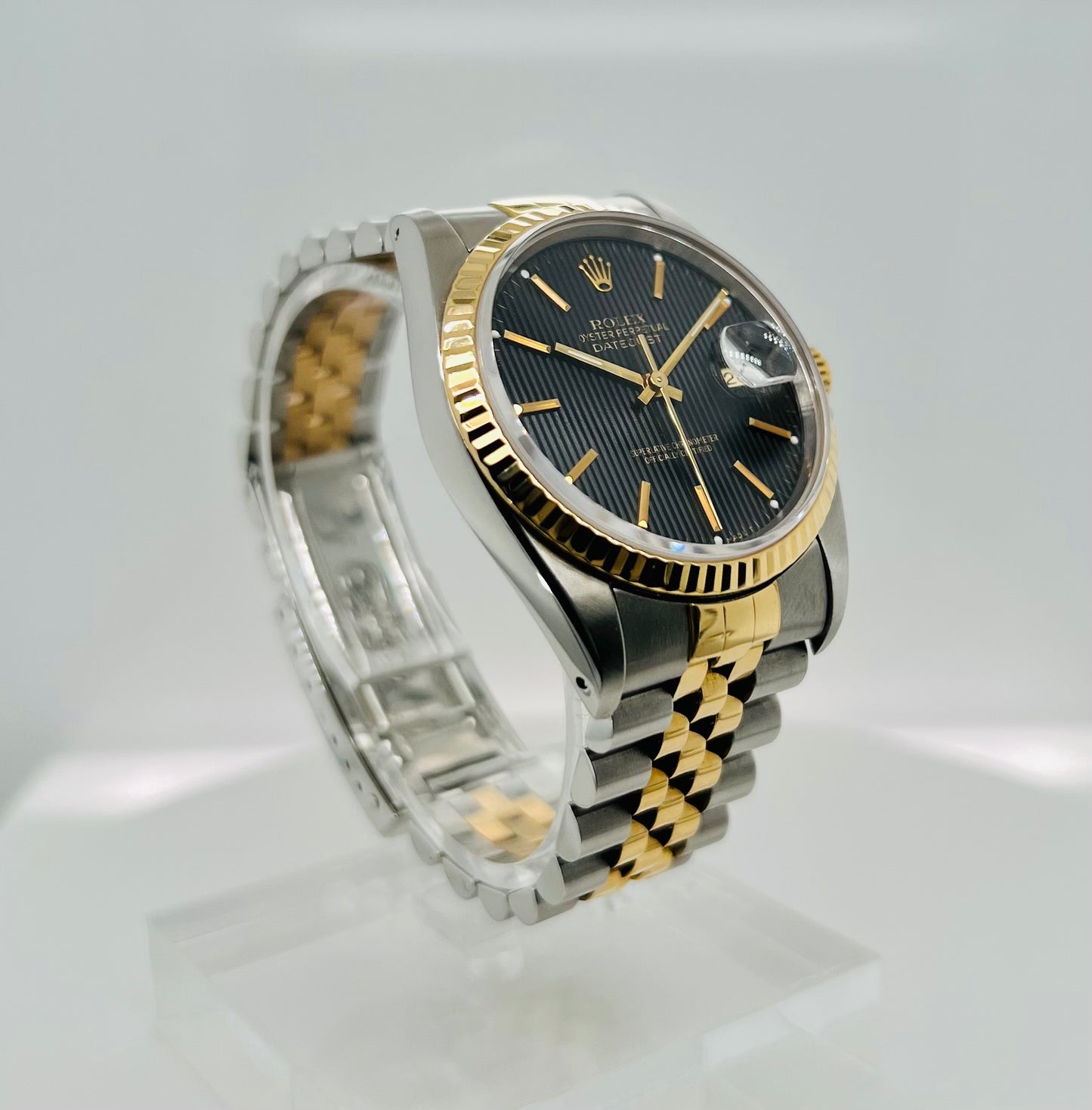 Rolex Datejust 36mm, Black Dial Two-Tone Men's / Unisex Watch Model #16233