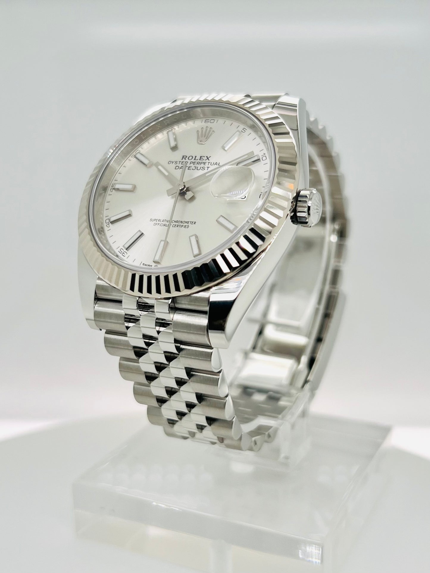 Rolex Datejust 41mm, Silver Dial Jubilee Bracelet, Men's/Unisex Watch Model #126334