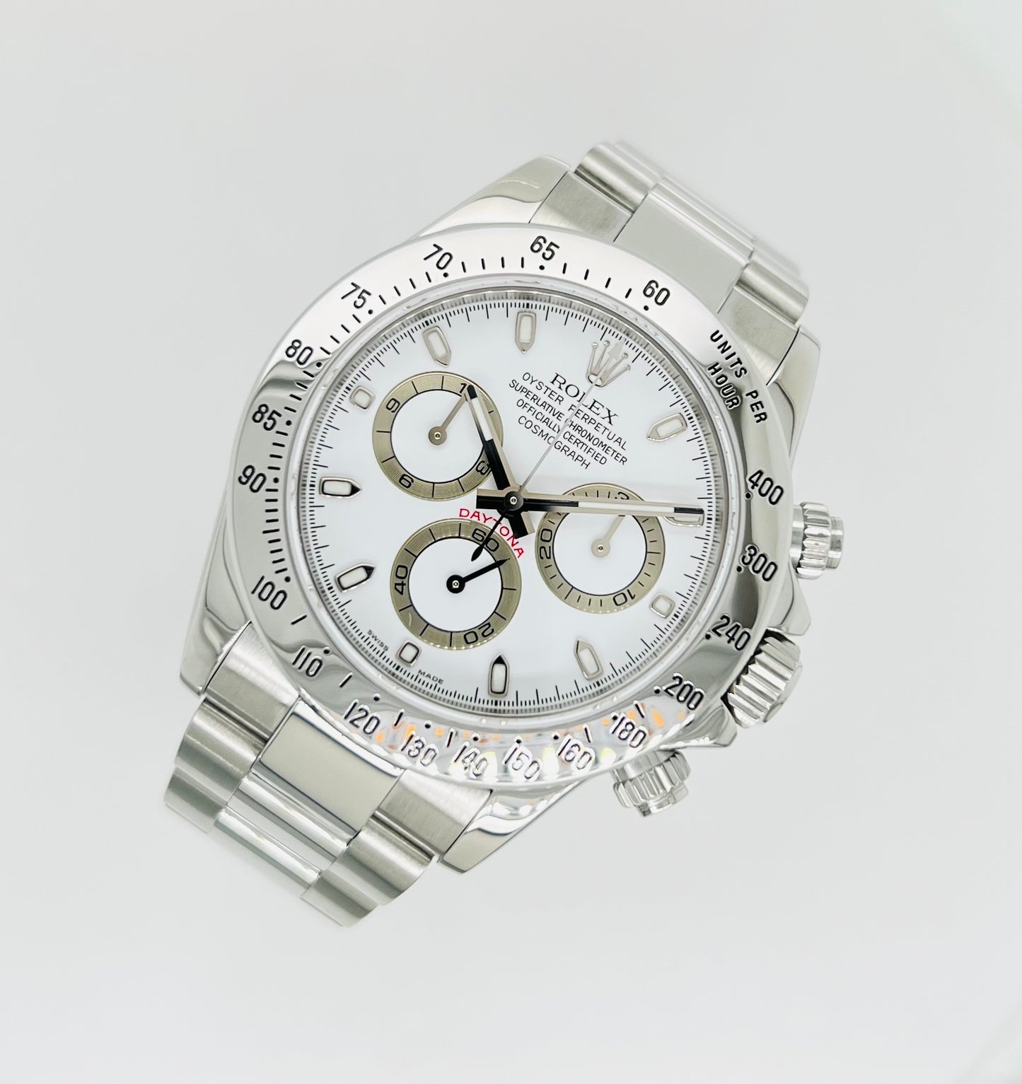 Rolex Cosmograph Daytona Chronograph White Dial Men's Watch Model #116520