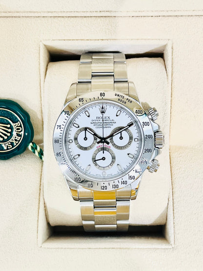 Rolex Cosmograph Daytona Chronograph White Dial Men's Watch Model #116520