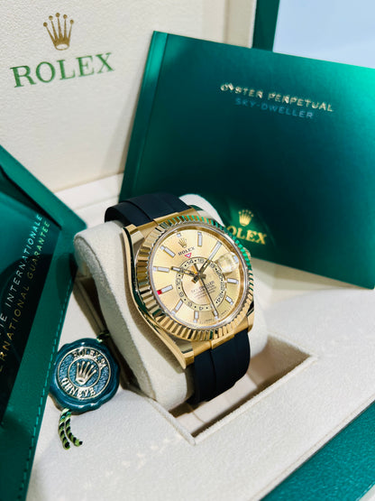 Rolex Sky-Dweller 18k Yellow Gold Men's Luxury Watch Model #326238